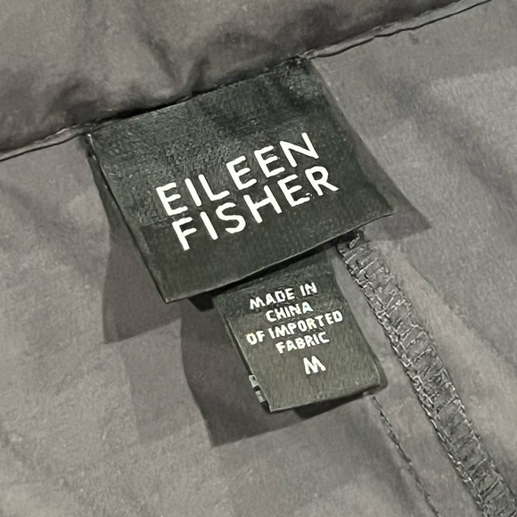 Eileen Fisher M Full Length Rain Jacket Overcoat Packable Hood Waterproof Coat - Picture 6 of 7